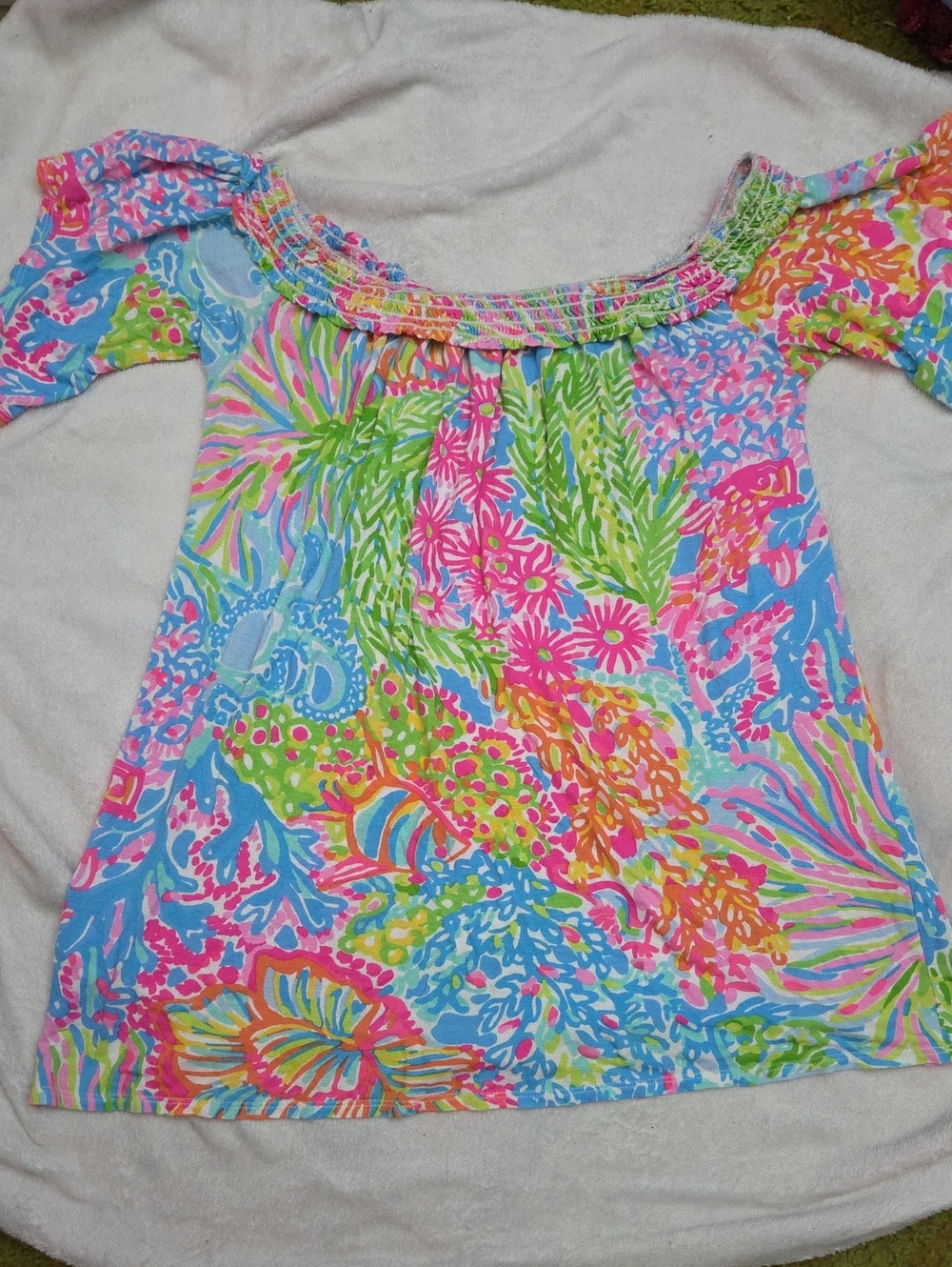 Lilly Pulitzer Off-Shoulder Floral Print Top Size Medium
